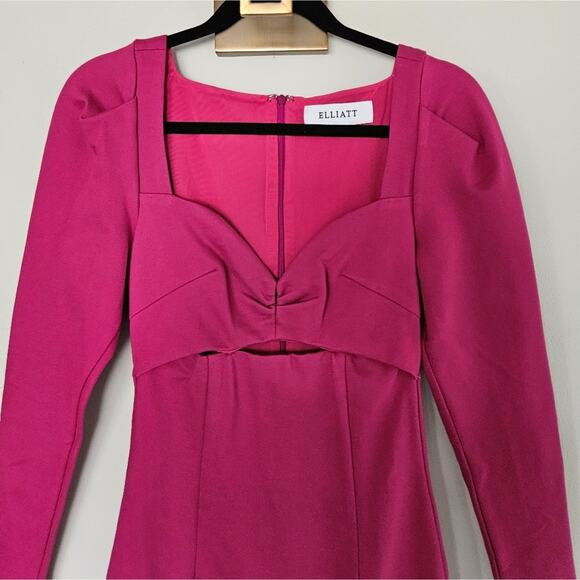 Elliatt Pink Orchid Scarlette Bodycon Long Sleeve Midi Dress NWOT Size X-Small - Picture 3 of 9